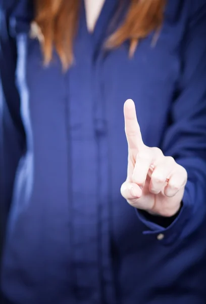 Vrouw hand met één vinger — Zdjęcie stockowe