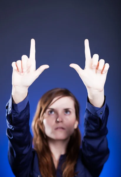 Woman's two hands framing composition, forming space — Stock Photo, Image