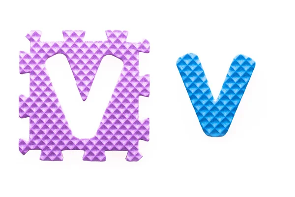 Colored letters V alphabet for children — Stock Photo, Image