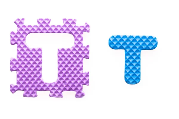 Kolorowe literki t alfabet dla dzieci — Zdjęcie stockowe