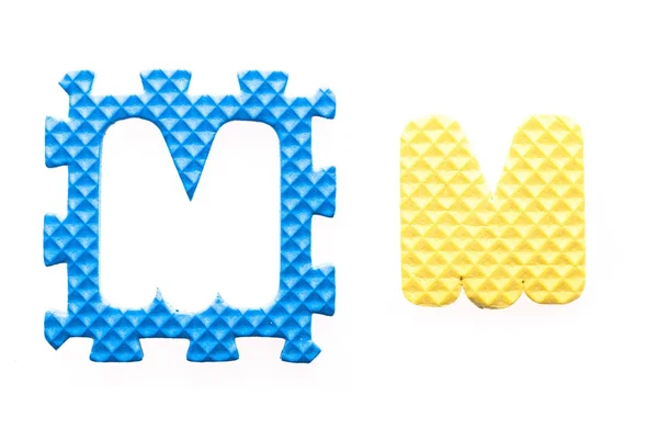 Colored letters M alphabet for children — Stock Photo, Image