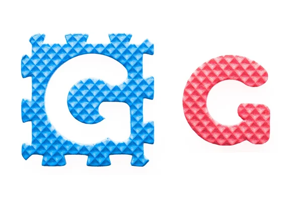 Colored letters G alphabet for children — Stock Photo, Image