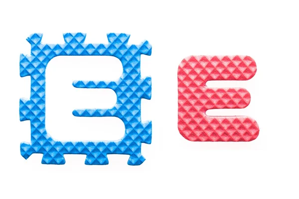 Colored letters E alphabet for children — Stock Photo, Image