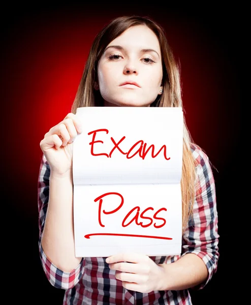 Passed test or exam and proud girl — Stock Photo, Image