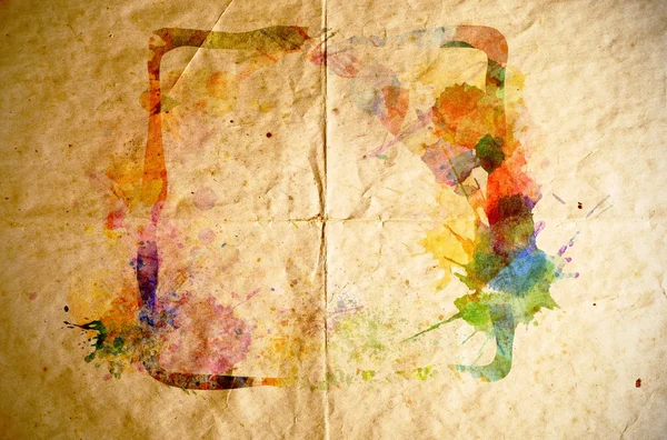 Watercolor frame, old paper background — Stock Photo, Image