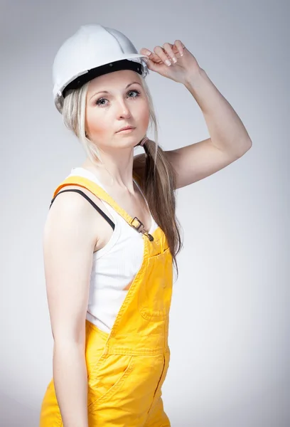 Young architect woman, construction worker — Stock Photo, Image