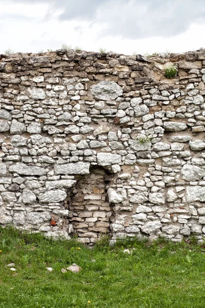 Mur médiéval de château en pierre, fond — Photo