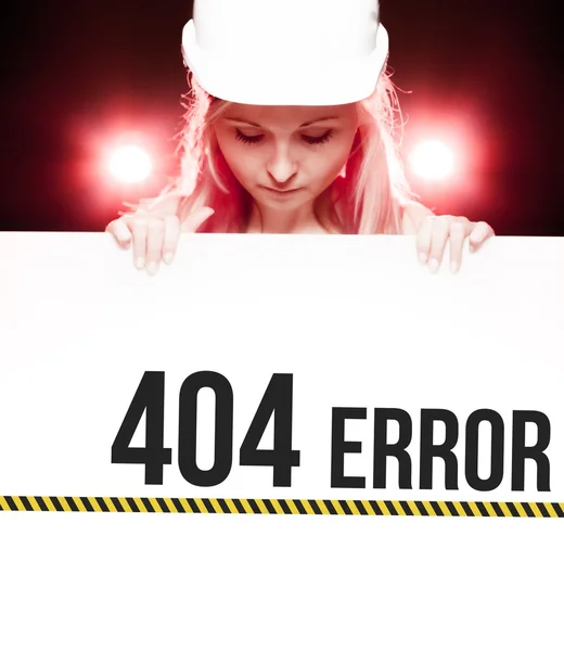 404 エラー記号の労働者が開催 — ストック写真