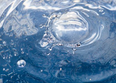 su damlaları ile su sıçrama makro