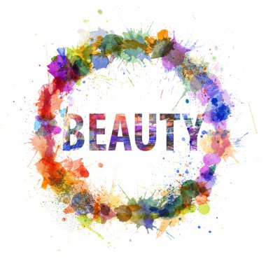 60concepto de belleza, salpicaduras de acuarela como un signo