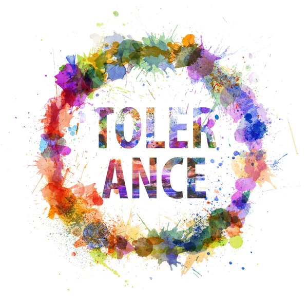 Tolerance concept, watercolor splashes as a sign — Stock Photo, Image