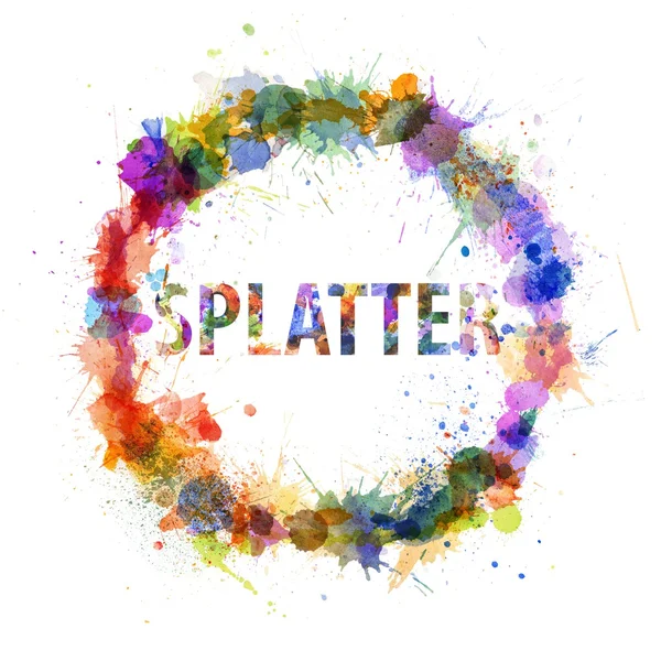 Splatter concept, aquarel spatten als een teken — Stockfoto