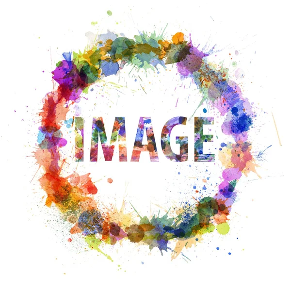 Image concept, watercolor splashes as a sign — Stock Photo, Image