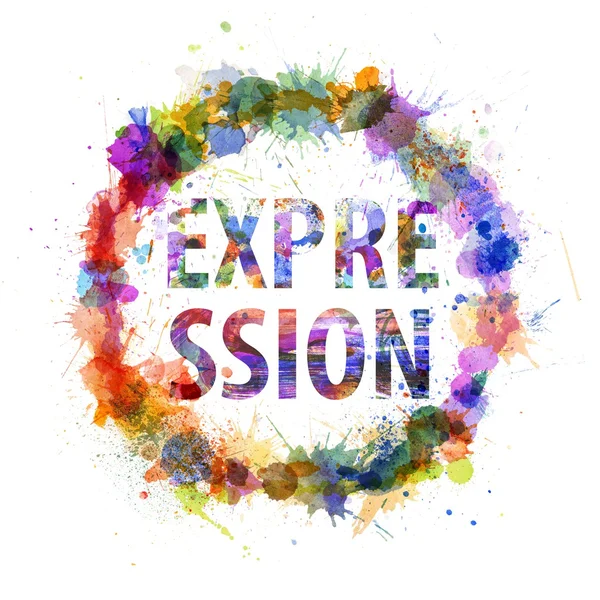 Expressie concept, aquarel spatten als een teken — Stockfoto