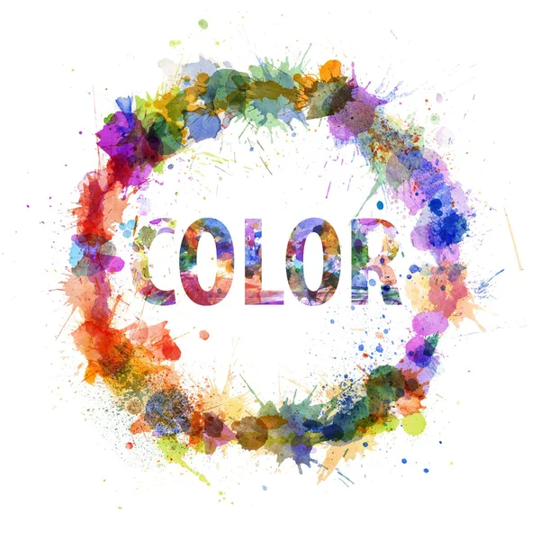 Color concept, watercolor splashes as a sign — Stock Photo, Image