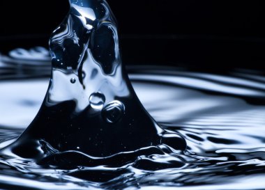 soyut su sıçrama yakın up, mavi renk