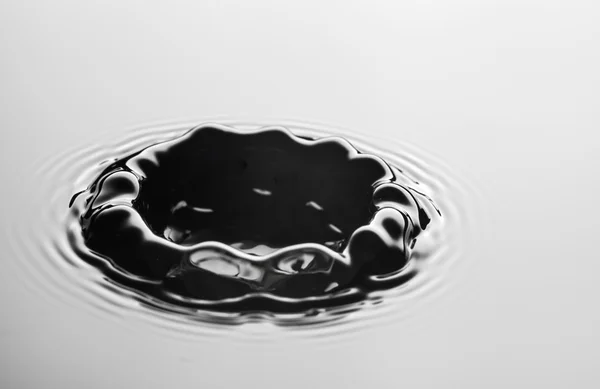 Water splash close up with drops, grey background — Stock Photo, Image