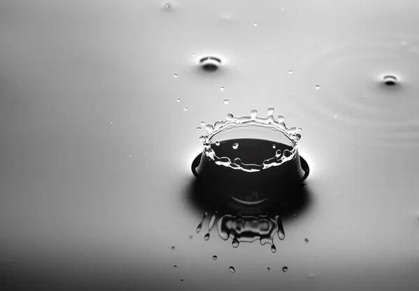 Water splash close-up met druppels, verse vloeistof — Stockfoto