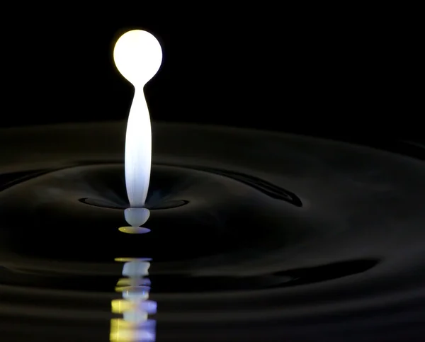 Milk splash in water, white liquid — Stock Photo, Image