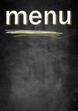 boş çerçeve, restoran tasarımı ile menü tebeşir tahtası