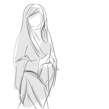 Kutsal bakire Meryem, el kroki çizimi