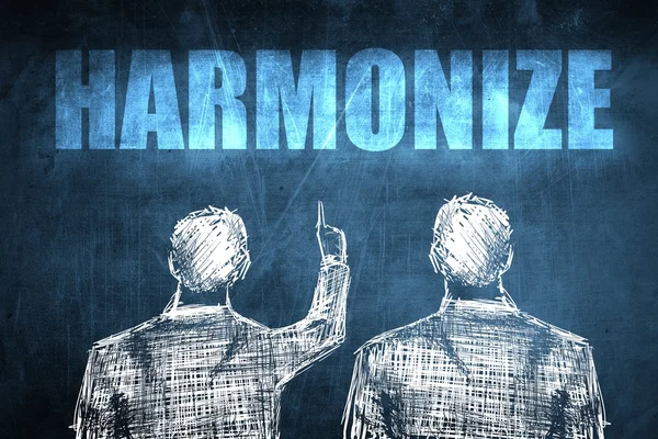 Twee succesvolle zakenman weergegeven: harmoniseren, bedrijfsconcept — Stockfoto