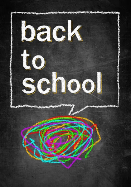 戻る学校にカラフルなライン チョーク ボード — ストック写真