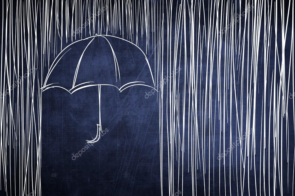 depositphotos_28156973 stock photo umbrella and rain conceptual sketch