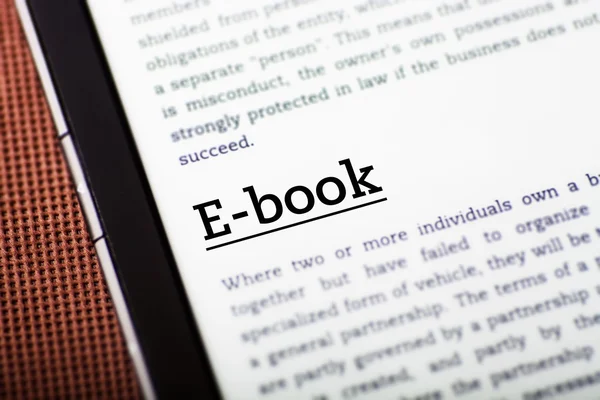 Analyzing on tablet touchpad, ebook concept — Stock Photo, Image