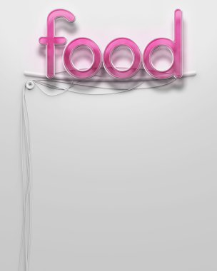 Gıda sözle boşaltmak parlak neon tabela