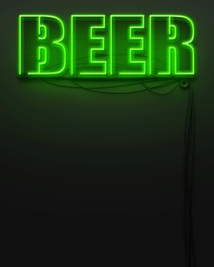 parlak neon tabela ile word bira boşaltmak