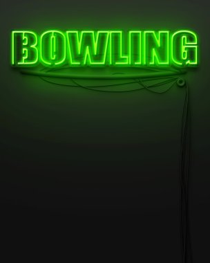 parlak neon tabela ile Bovling, kelime boşaltmak