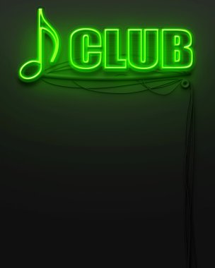 parlak neon tabela ile word club, boşaltmak
