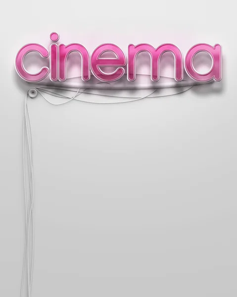 Glowing neon signboard with Cinema word, copyspace — Stock Photo, Image