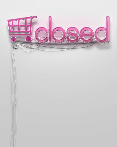 Placa de néon brilhante com palavra fechada, copyspace — Fotografia de Stock
