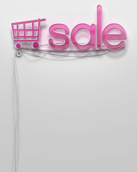 Glowing neon signboard with Sale word, copyspace — Stock Photo, Image