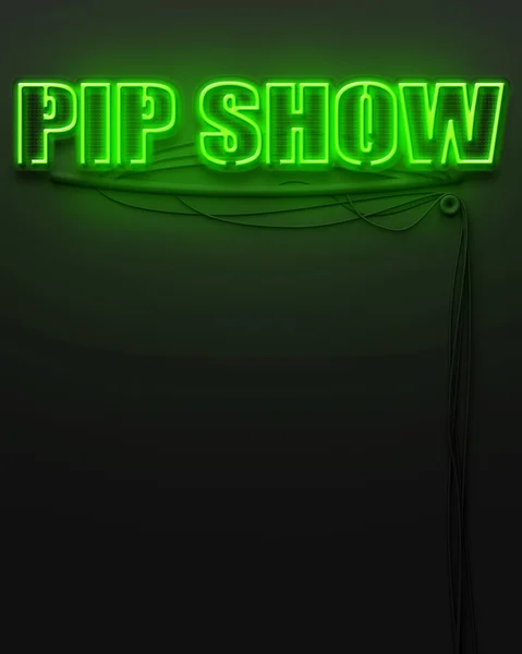 Sinal brilhante néon com palavra Pip Show, copyspace — Fotografia de Stock