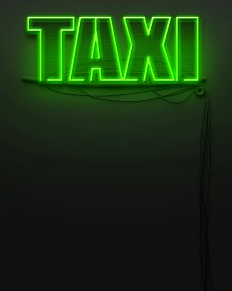 Neon segno luminoso con la parola Taxi, copyspace — Foto Stock