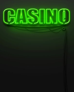 parlak neon tabela ile word casino, boşaltmak