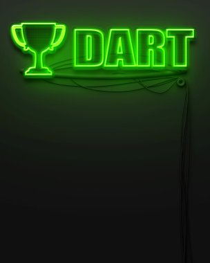 parlak neon tabela ile word dart, boşaltmak