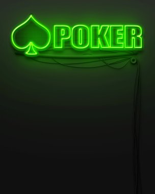 parlak neon tabela ile word poker, boşaltmak