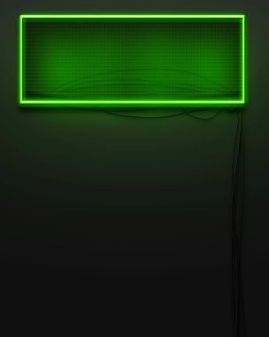 Neon parlayan tabela boş çerçeve, boşaltmak