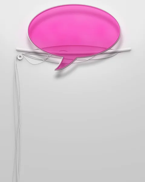 Gloeiende neon uithangbord met zeepbel toespraak teken, copyspace — Stockfoto