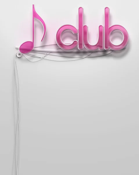 Glowing neon signboard with Club word, copyspace — Stock Photo, Image