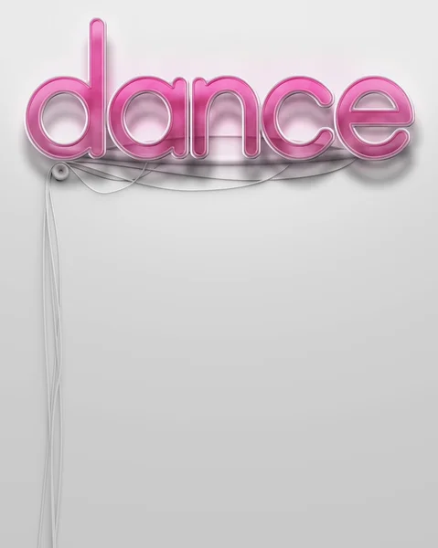 Glowing neon signboard with Dance word, copyspace — Stock Photo, Image