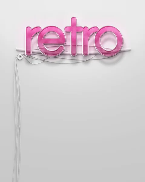 Retro word, boşaltmak ile parlak neon tabela — Stok fotoğraf