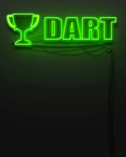 Neon glowing sign with word Dart, copyspace — Stock Photo, Image