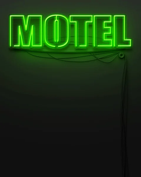 Sinal brilhante néon com palavra Motel, copyspace — Fotografia de Stock