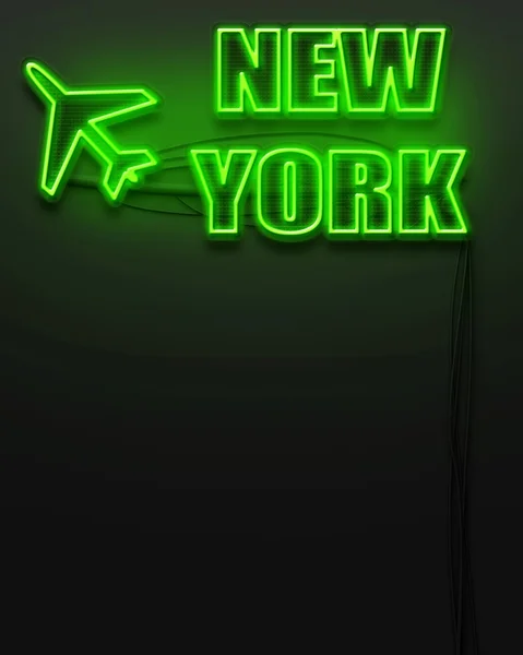 Leuchtreklame mit Wort New York, Copyspace — Stockfoto