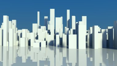 3D modeli minyatür şehir merkezindeki, kemer kavramı